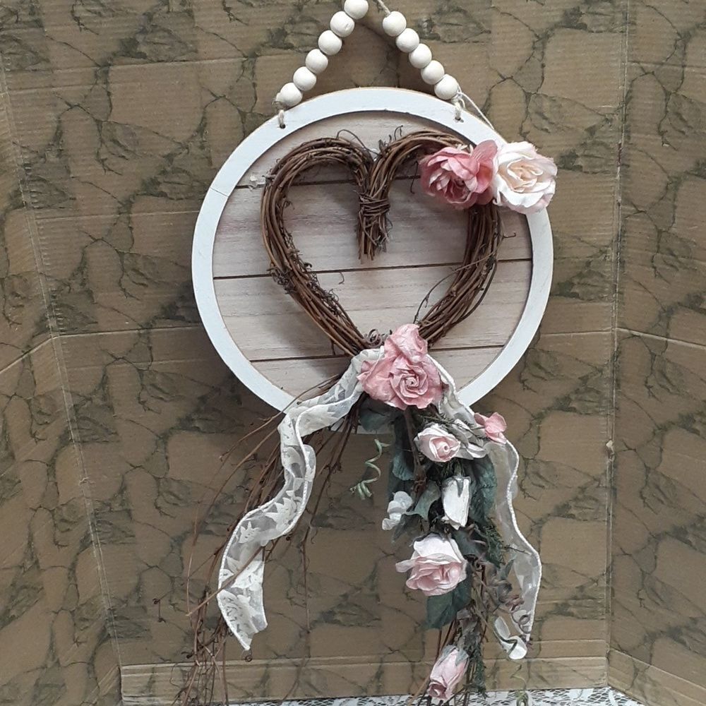 Hand made Romance Trailing ribbon & Roses door hanger